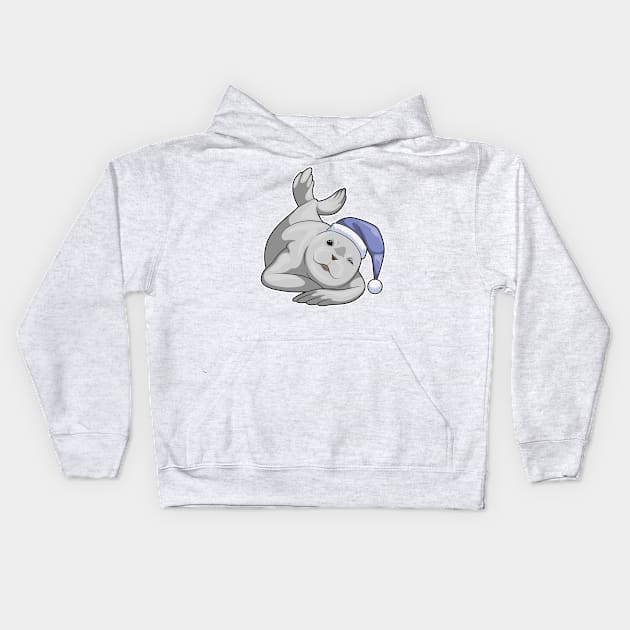 Seal Sleeping Nightcap Kids Hoodie by Markus Schnabel